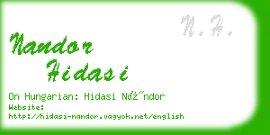 nandor hidasi business card